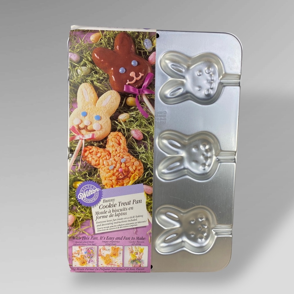 Wilton Bunny Cookie Pan Easter Treat Mold Aluminum 1996 Vintage New Old Stock‎